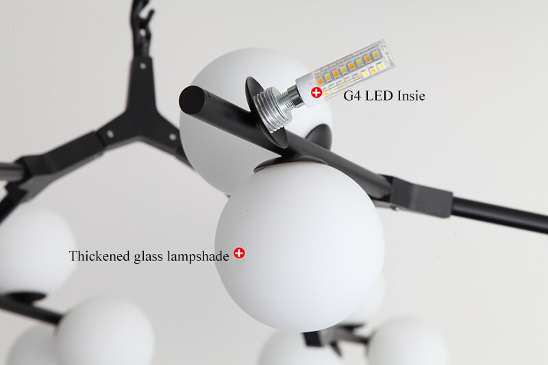 Bắc Âu Đen Vàng Mặt Dây Chuyền Ánh Sáng Kính LED Đèn Chùm Trang Trí Phòng Khách Phòng Ăn Phòng Ngủ Chiếu Sáng Trong Nhà - Ảnh 5