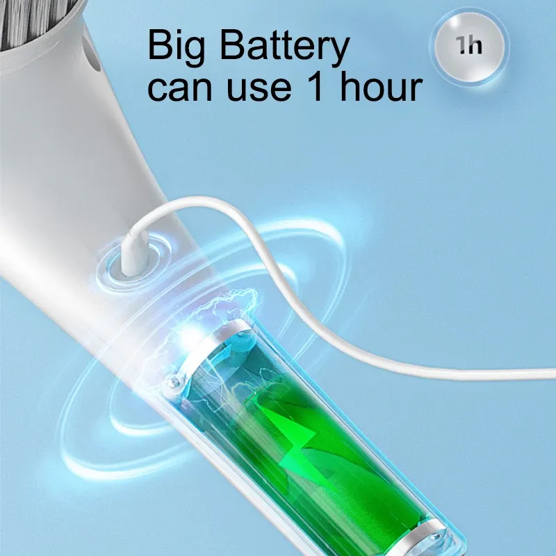 Bàn Chải Điện Làm Sạch Đa Năng 5 Trong 1 Sạc USB Phòng Tắm Dụng Cụ Rửa Làm Sạch Nhà Bếp Phụ Kiện Dễ Dàng Rửa Chén