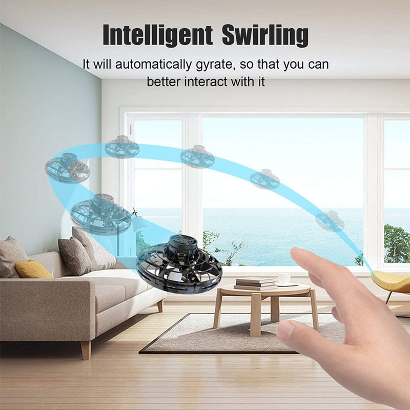 Ban Đầu Flynova Mini UFO Boomerang Con Quay Bóng Bay Magic Fidget Đồ Chơi Đèn LED Con Quay Máy Bay Không Người Lái - Ảnh 2