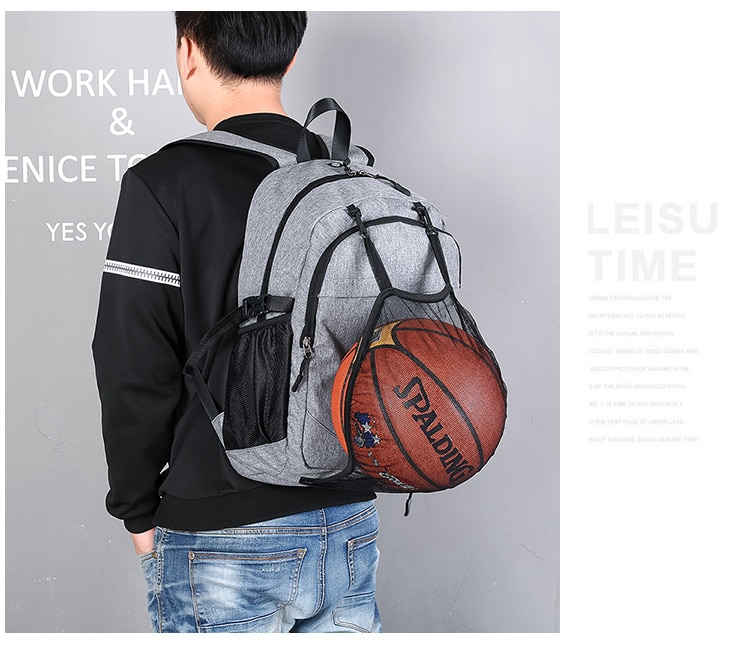 Basketball Bag Men's Backpack USB Charging Smart Backpack Waterproof 15.6-inch Computer Student Schoolbag - Images 8