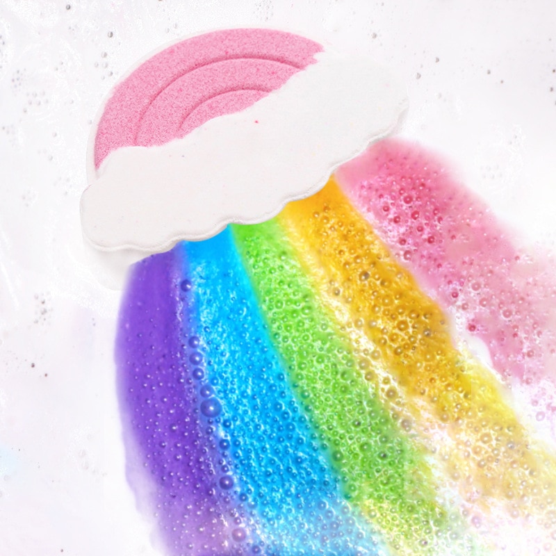 Bath Bomb Rainbow Cloud Bath Ball Essential Oil Bubble Bath Explosion Salt Bath Salt Ball Bubble Bomb Bath Bomb with Surprise - Images 1