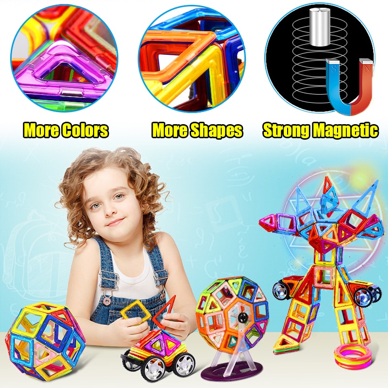 Big Size and Mini Size Magnetic Designer Magnet Building Blocks Accessories Educational Constructor Toys for Children - Images 5