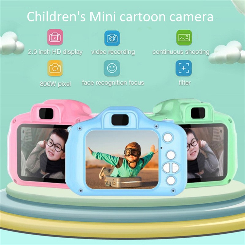 Childrens Camera Mini Video Smart Shooting Childrens Digital Camera Sports Toy Gift Smart Shooting Toy and Memory Card 8GB/32GB