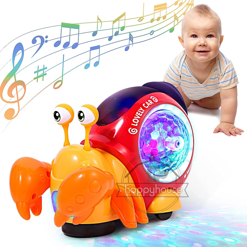 Crawling Crab Baby Toys with Music LED Light Up Interactive Musical Dancing Crawling Toys Moving Toddler Toys Toys for Baby - Images 1