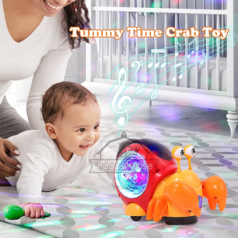 Crawling Crab Baby Toys with Music LED Light Up Interactive Musical Dancing Crawling Toys Moving Toddler Toys Toys for Baby - Images 5
