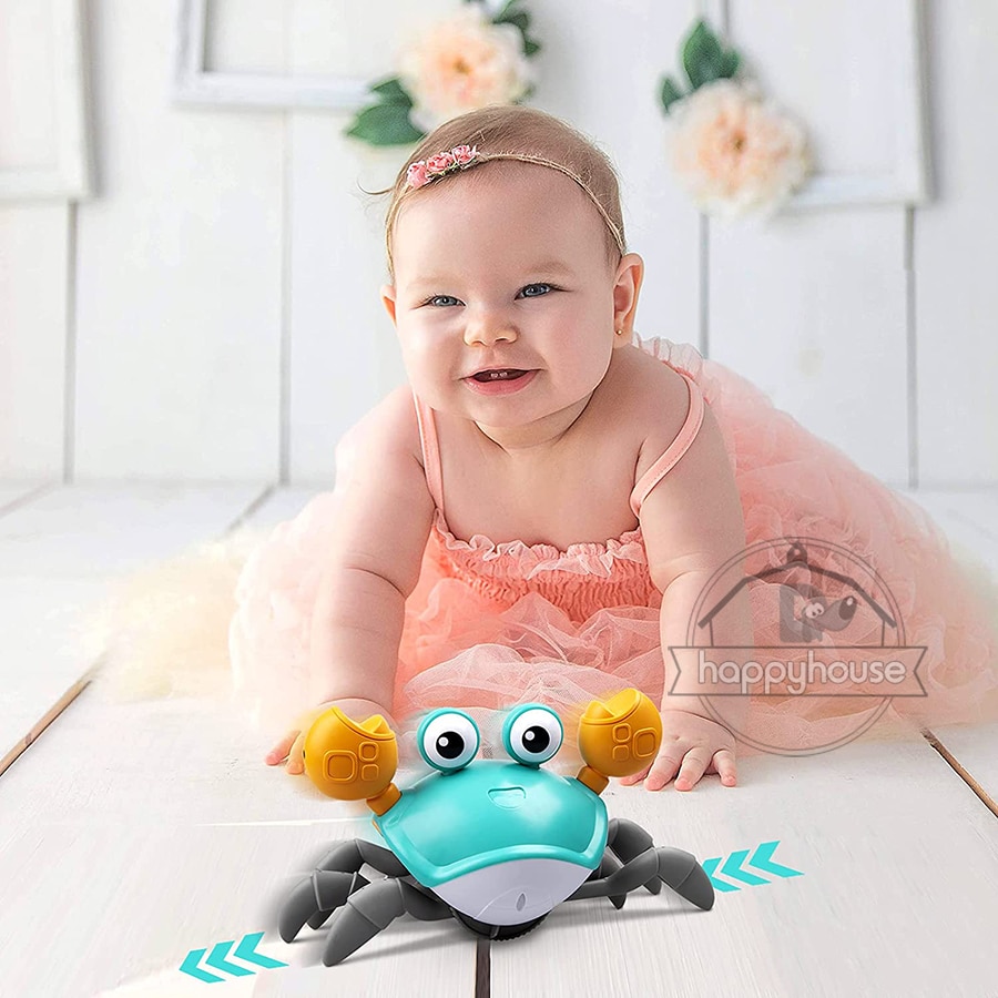 Crawling Crab Baby Toys with Music LED Light Up Musical Toys for Toddler Automatically Avoid Obstacles Interactive Toys for Kids - Images 7