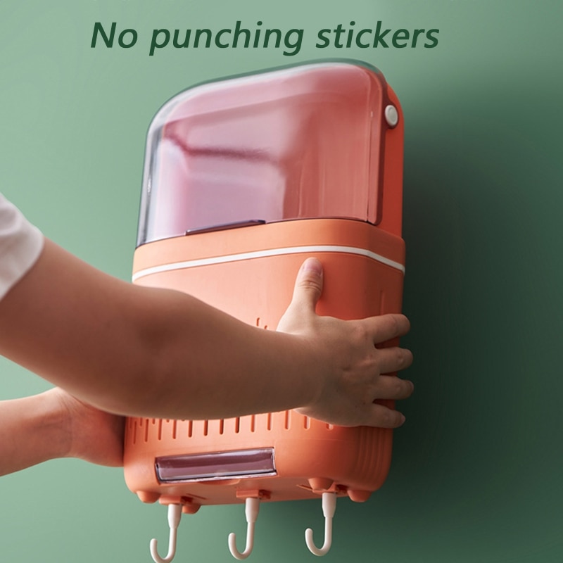 Creative Wall-mounted Hollow Drain Chopstick Cage Multifunctional Storage Rack Rag Rack Knife Holder for Kitchen Supplie - Images 7