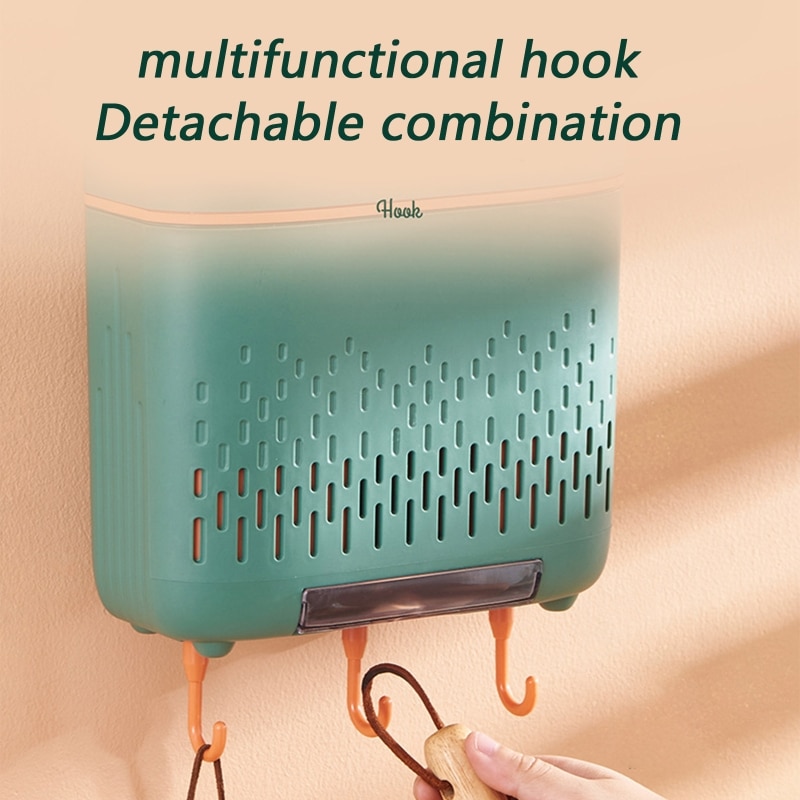 Creative Wall-mounted Hollow Drain Chopstick Cage Multifunctional Storage Rack Rag Rack Knife Holder for Kitchen Supplie - Images 8