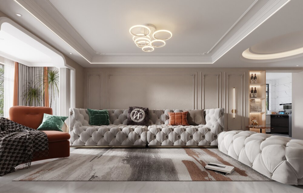 Đèn Led Âm Trần Hiện Đại Đèn Điều Khiển Từ Xa Thông Minh Vô Cấp Mờ Đèn Chùm 120W Đèn Ốp Trần Cho Phòng Khách Phòng Ngủ Phòng Ăn - Ảnh 2