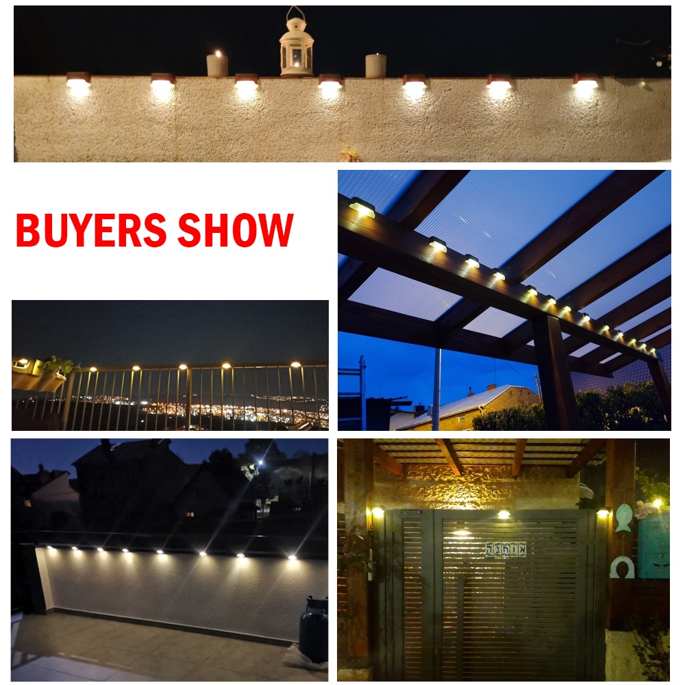 Đèn LED Trắng Ấm Năng Lượng Mặt Trời Bước Đèn Đường Cầu Thang Đèn Sân Vườn Ngoài Trời Chống Thấm Nước Ban Công Đèn Trang Trí Sân Hiên Cầu Thang Hàng Rào Ánh Sáng - Ảnh 3