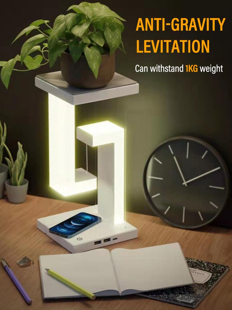 Đèn Ngủ LED Treo Chống Trọng Lực Đèn Ngủ Sạc Không Dây 10W Để Bàn Mờ Cho Phòng Ngủ Đầu Giường Máy Tính Để Bàn Quà Tặng Trang Trí - Ảnh 7