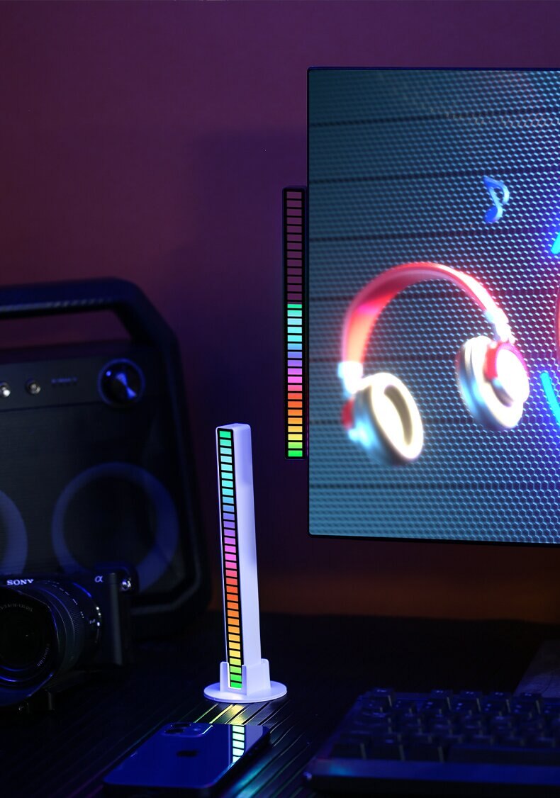 Điều Khiển Âm Thanh RGB Nhịp Điệu Đồng Bộ Ánh Sáng Âm Nhạc Nhiều Màu Sắc Bầu Không Khí Đèn Máy Tính Để Bàn Xe Hơi Cảm Ứng Sáng Tạo Đèn LED Bán Tải - Ảnh 20