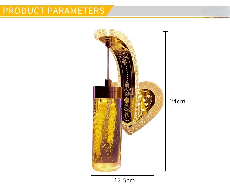 DIY LED Wall Bracket Lights Modern Small Lamp Living Room Decoration Bedroom Nordic Style 20 Colors with Dry Flower - Images 2