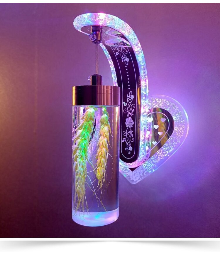 DIY LED Wall Bracket Lights Modern Small Lamp Living Room Decoration Bedroom Nordic Style 20 Colors with Dry Flower - Images 9