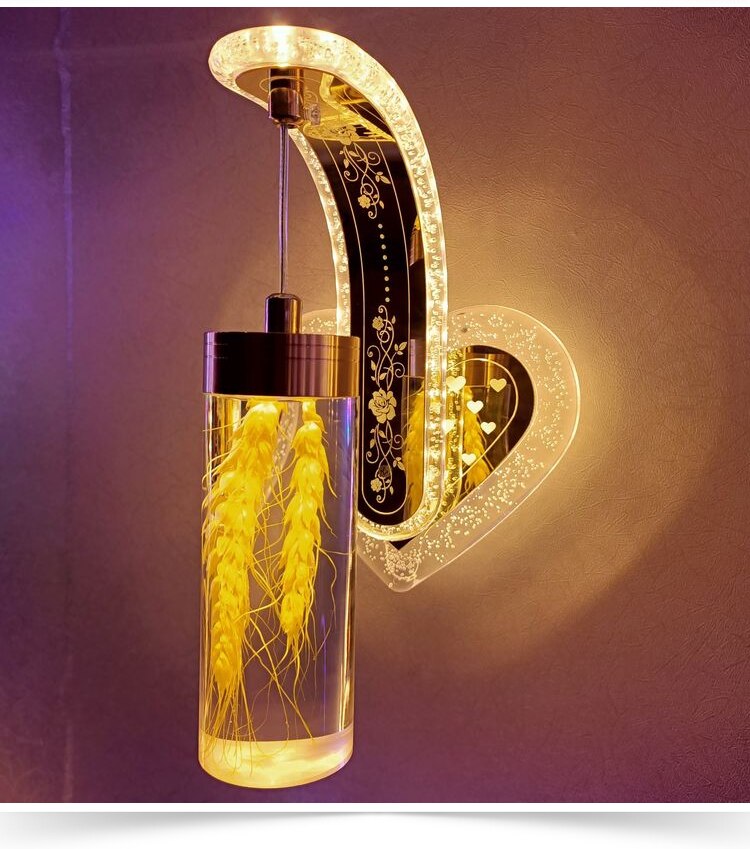 DIY LED Wall Bracket Lights Modern Small Lamp Living Room Decoration Bedroom Nordic Style 20 Colors with Dry Flower - Images 5