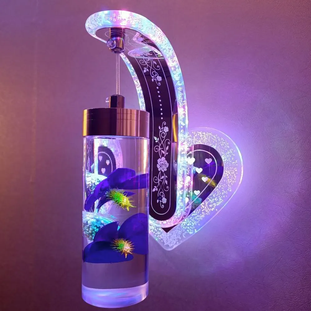 DIY LED 벽 브래킷 조명 현대 작은 램프 거실 장식 침실 북유럽 스타일 마른 꽃과 20 색