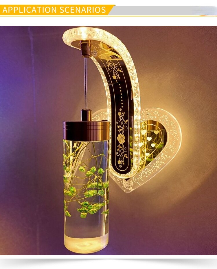 DIY LED 벽 브래킷 조명 현대 작은 램프 거실 장식 침실 북유럽 스타일 마른 꽃과 20 색 - imaget 4