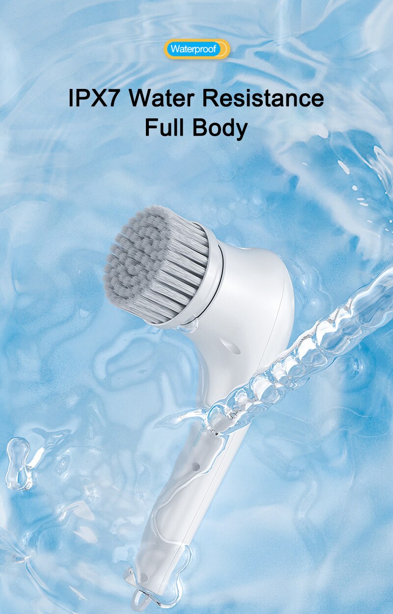 Electric Cleaning Brush 5-in-1 Multi-functional USB Charging Bathroom Wash Tool Kitchen Clean Accessories Easily Dishwashing - Images 13