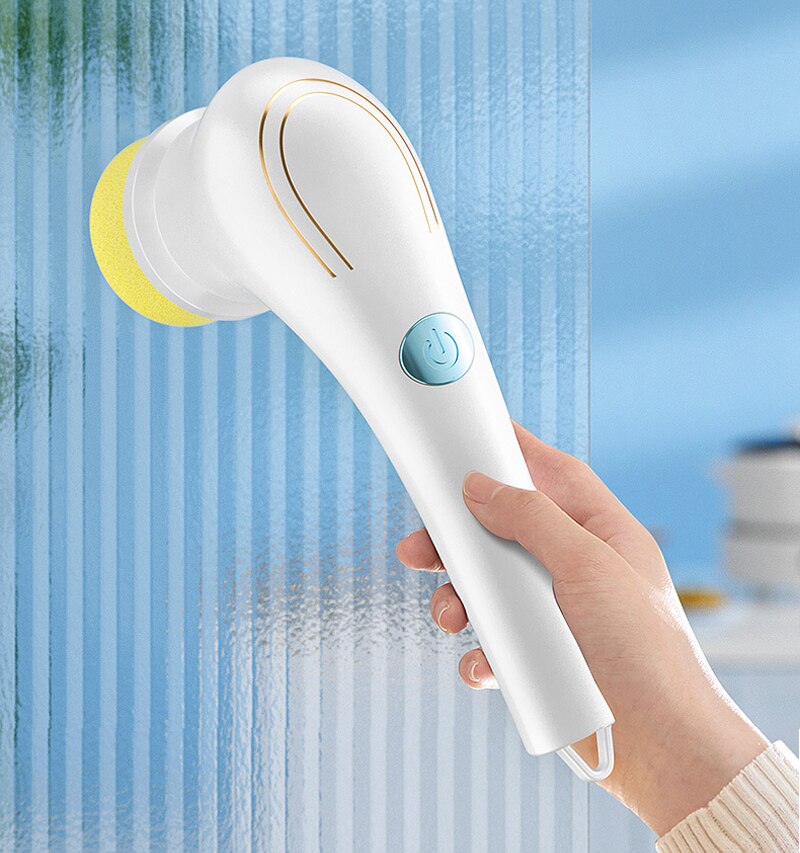Electric Cleaning Brush 5-in-1 Multi-functional USB Charging Bathroom Wash Tool Kitchen Clean Accessories Easily Dishwashing - Images 1