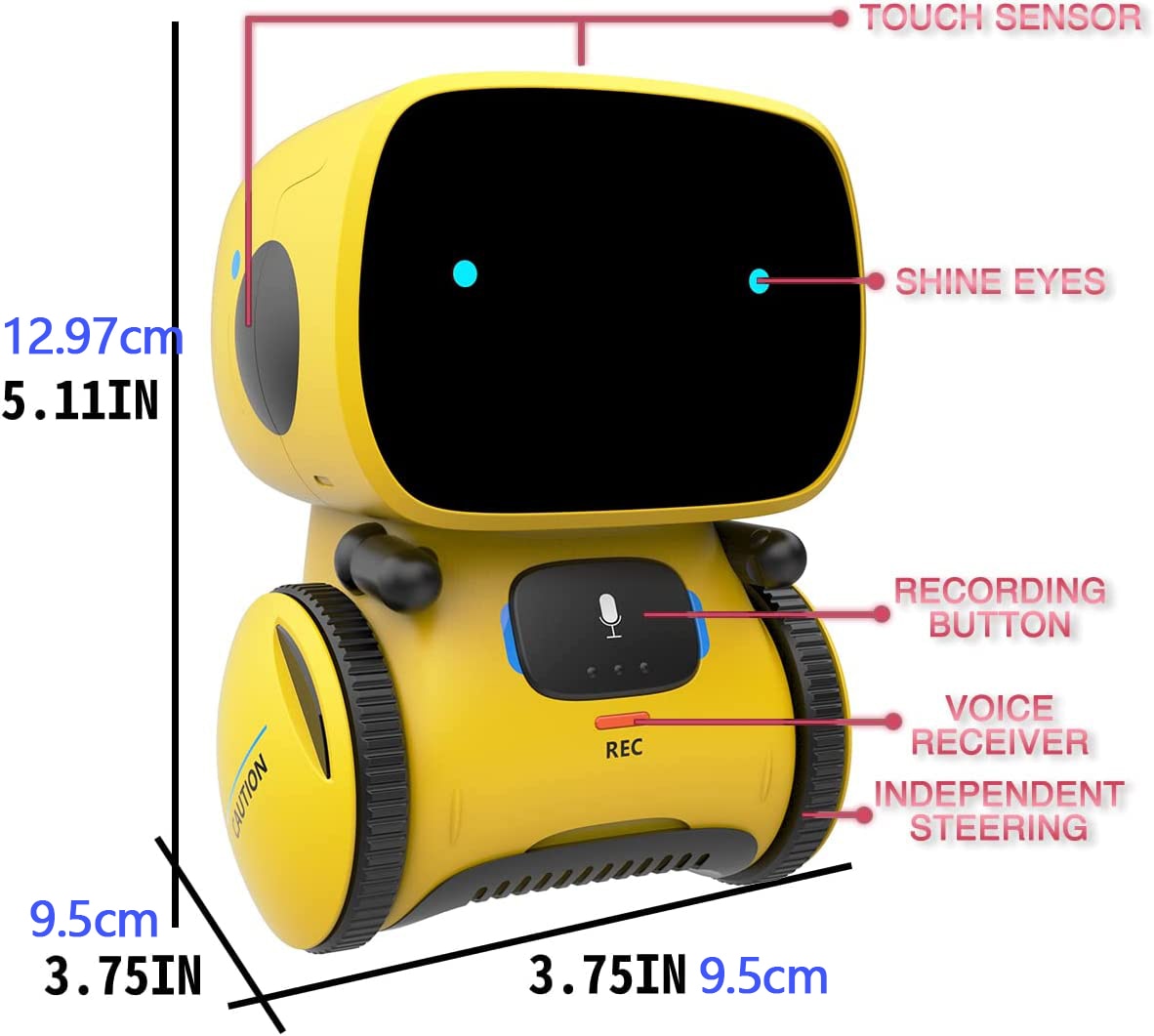 Emo Robot Smart Robots Dance Voice Command Sensor, Singing, Dancing, Repeating Robot Toy for Kids Boys and Girls Talkking Robots - Images 5