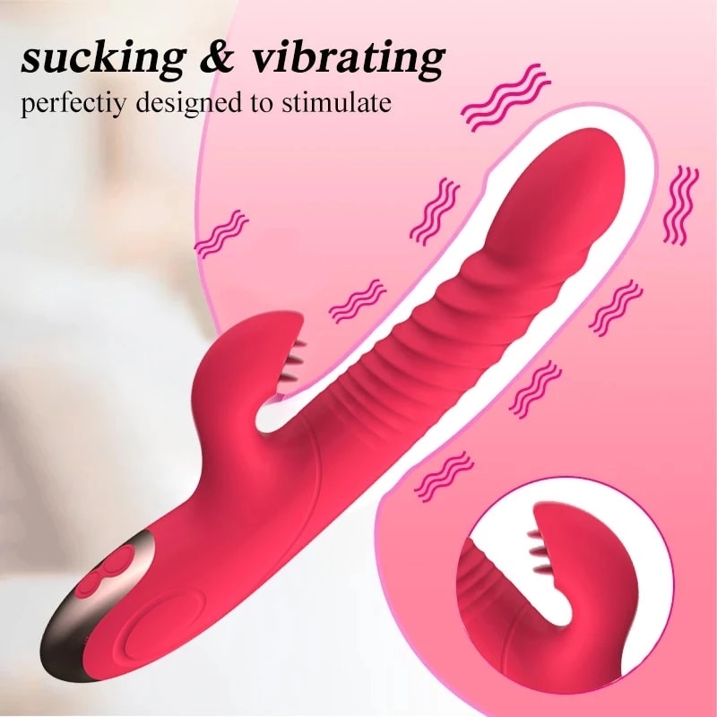 G Spot Vibrator Sex Toy for Women Dildo Vagina Clitoris Massager 7*7 Speeds Vibrating Dildo with Sucking Adult Sex Toys - Images 4