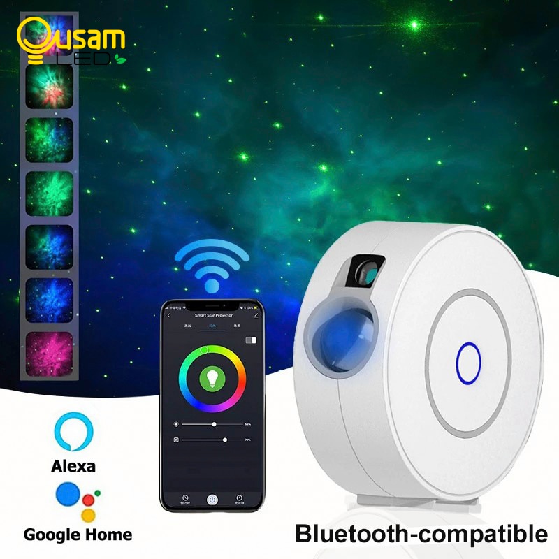 Galaxy Máy Chiếu Ngôi Sao Máy Chiếu Bầu Trời Đầy Sao Đèn Disco Thông Minh Ứng Dụng Điều Khiển Đèn Laser Trang Trí Phòng Ngủ Quà Tặng Không Gian Đèn Ngủ