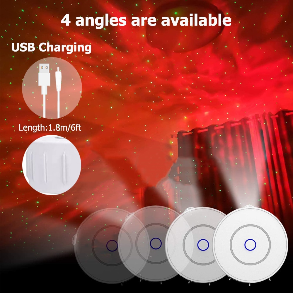 Galaxy Projector Stars Projector Starry Sky Disco Light Smart App Controlled Laser Lamp Bedroom Decor Gift Space Nightlight