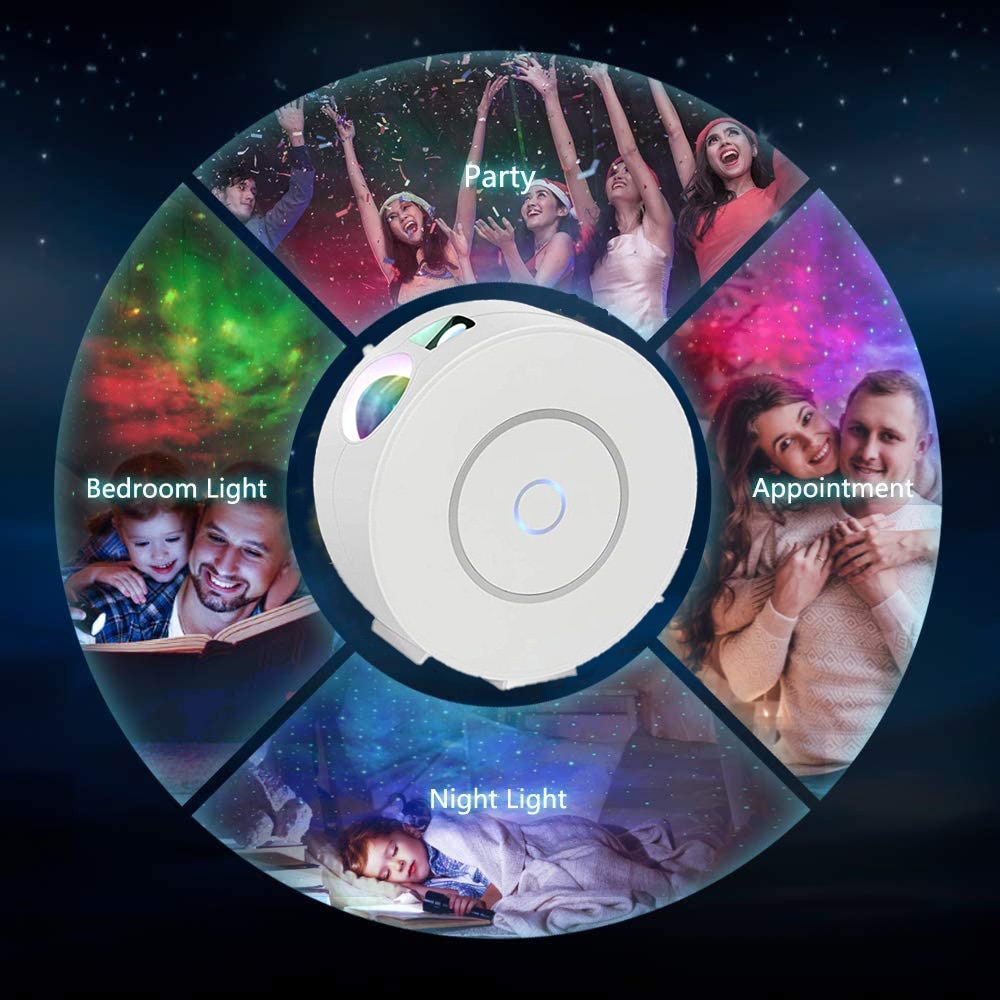 Galaxy Projector Stars Projector Starry Sky Disco Light Smart App Controlled Laser Lamp Bedroom Decor Gift Space Nightlight