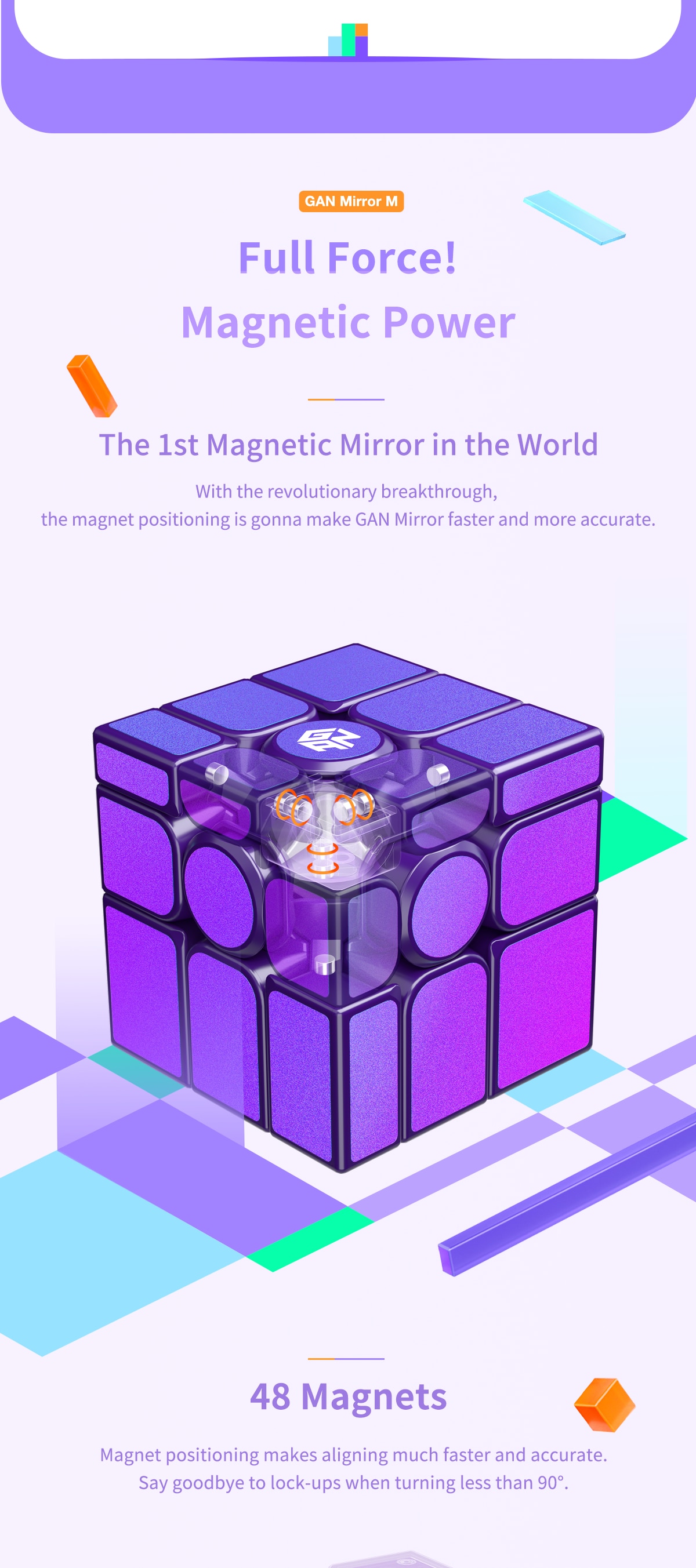 GAN 미러 M UV 코팅 자기 매직 큐브 3X3X3 3x3 전문 속도 퍼즐 Fidget 어린이 장난감 특수 자석 Cubo Magico - imaget 5