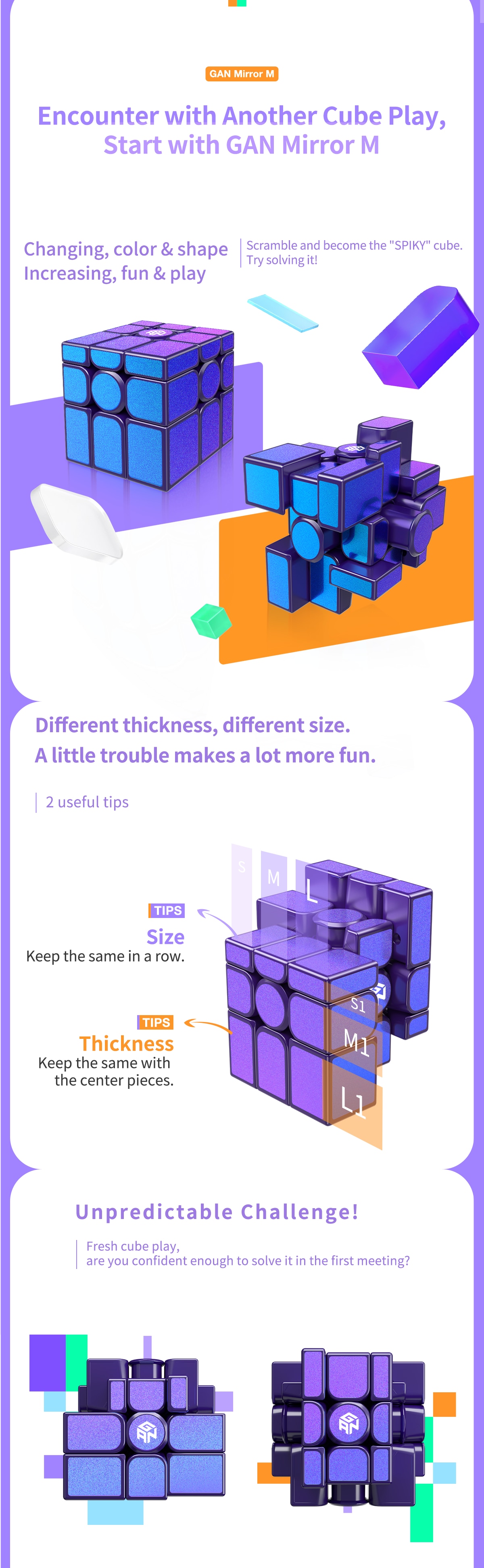 GAN 미러 M UV 코팅 자기 매직 큐브 3X3X3 3x3 전문 속도 퍼즐 Fidget 어린이 장난감 특수 자석 Cubo Magico - imaget 4