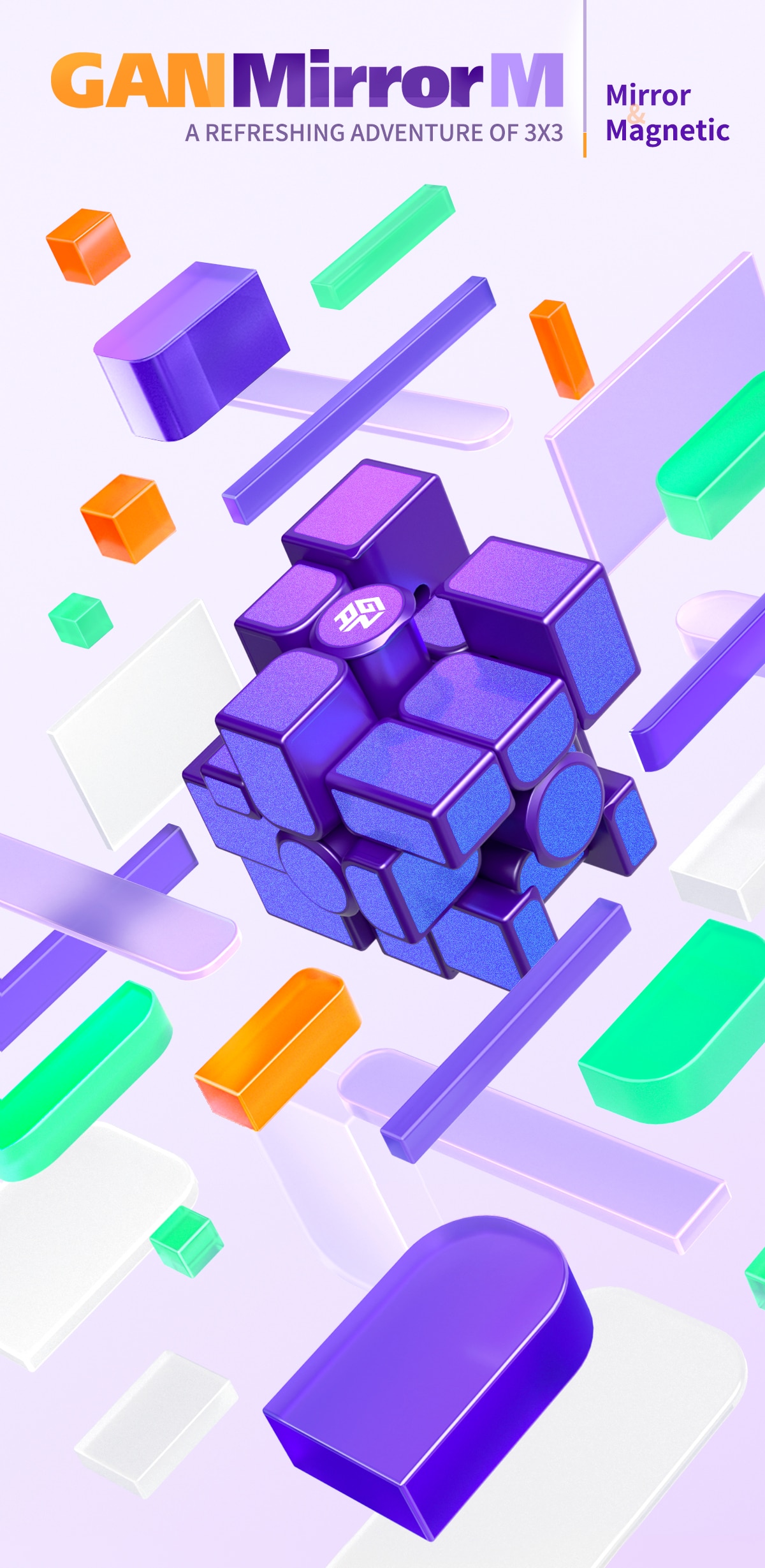 GAN 미러 M UV 코팅 자기 매직 큐브 3X3X3 3x3 전문 속도 퍼즐 Fidget 어린이 장난감 특수 자석 Cubo Magico - imaget 1