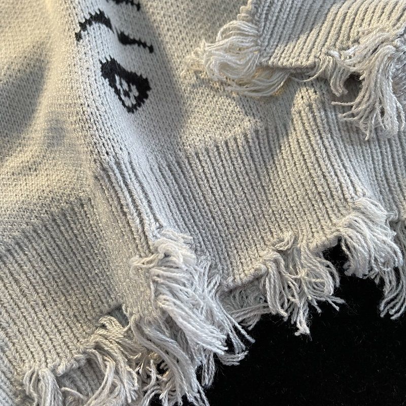 Gothic Letter Pullover Hip Hop Streetwear Bat Skeleton Print New  Knitted Sweater Menautumn Harajuku Cotton Sweater Women 2022 - Images 16