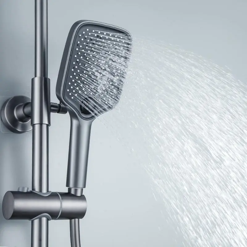 High-end Luxury Temperature Shower Set 4 Way Wall-mounted Bathroom Faucet Brass Rain Shower System Sets Bathtub Mixed Water Tap