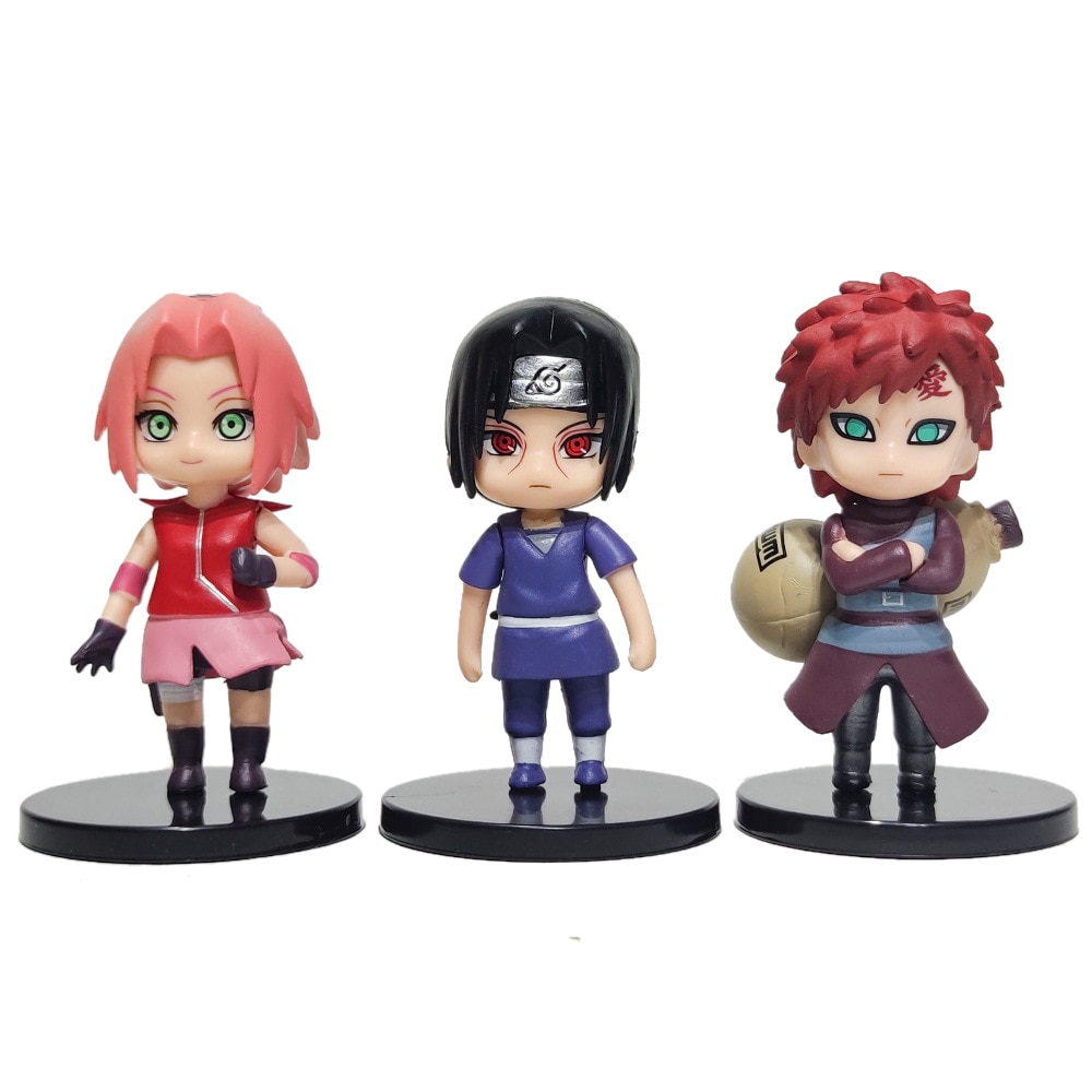 Hot 12pcs/set Anime Naruto Shippuden Hinata Sasuke Itachi Kakashi Gaara anime figure Q Version PVC Figures Toys Dolls Kid Gift - Images 10