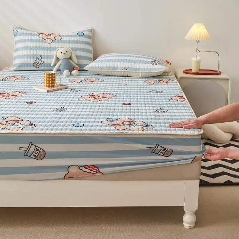 Ice Cool Bed Mat Fitted Sheet Comfortable Latex Summer Sleep Mattress Topper Bedspreads Cover Queen Size Bed Linen for Bedroom