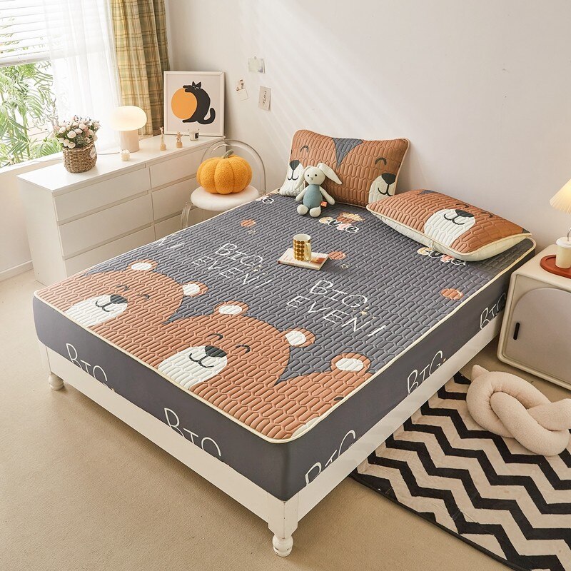 Ice Cool Bed Mat Fitted Sheet Comfortable Latex Summer Sleep Mattress Topper Bedspreads Cover Queen Size Bed Linen for Bedroom - Images 3