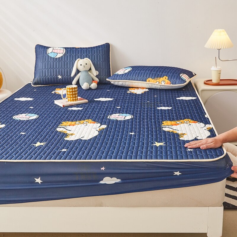 Ice Cool Bed Mat Fitted Sheet Comfortable Latex Summer Sleep Mattress Topper Bedspreads Cover Queen Size Bed Linen for Bedroom - Images 18