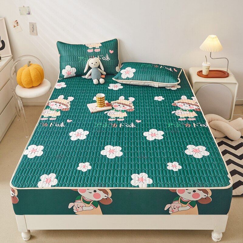 Ice Cool Bed Mat Fitted Sheet Comfortable Latex Summer Sleep Mattress Topper Bedspreads Cover Queen Size Bed Linen for Bedroom - Images 35