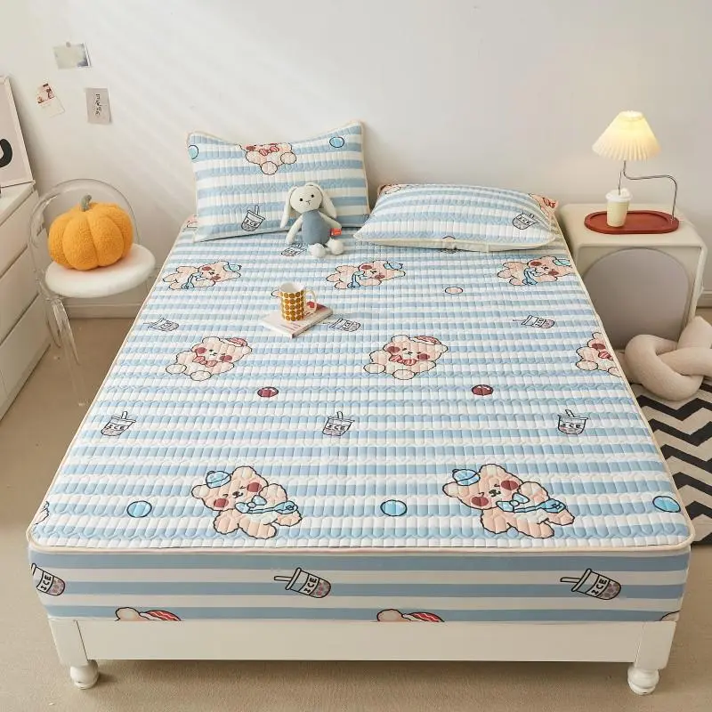 Ice Cool Bed Mat Fitted Sheet Comfortable Latex Summer Sleep Mattress Topper Bedspreads Cover Queen Size Bed Linen for Bedroom