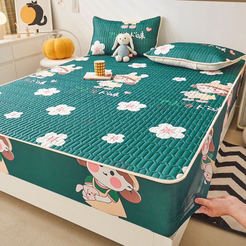 Ice Cool Bed Mat Fitted Sheet Comfortable Latex Summer Sleep Mattress Topper Bedspreads Cover Queen Size Bed Linen for Bedroom - Images 36