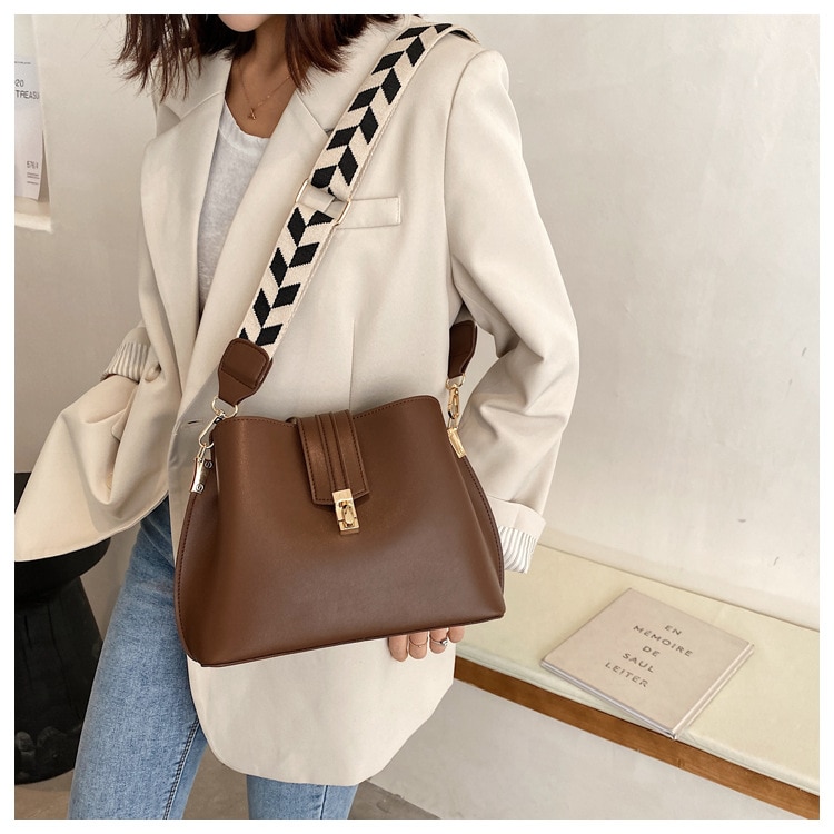 JIN YIDE 여성을위한 빈티지 간단한 작은 PU 가죽 양동이 Crossbody 가방 2023 디자이너 패션 레이디 럭셔리 블랙 숄더 핸드백 - imaget 22