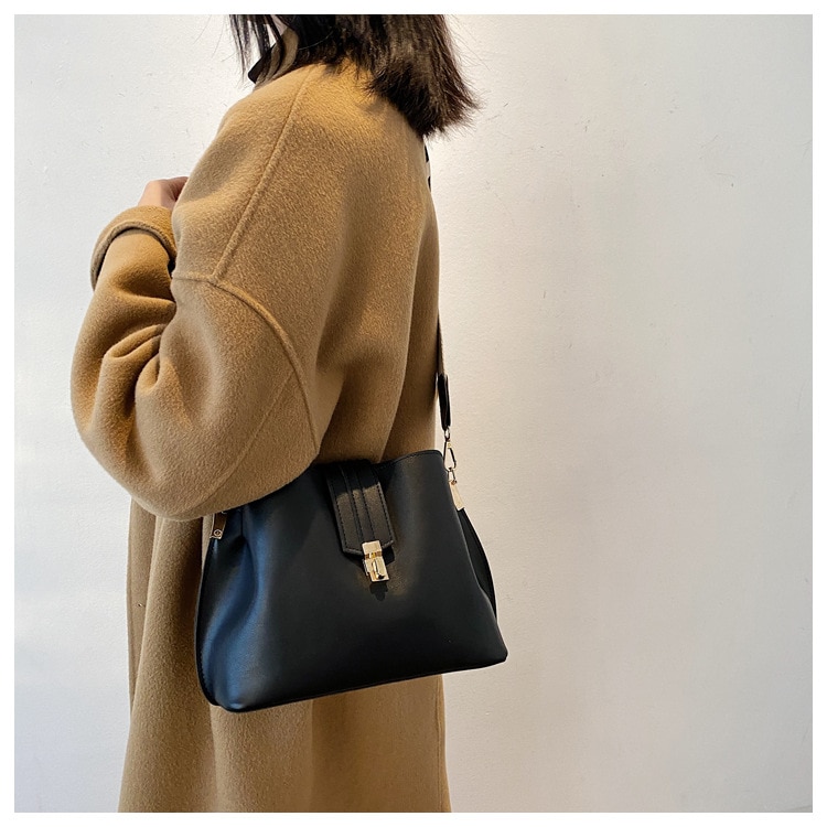 JIN YIDE 여성을위한 빈티지 간단한 작은 PU 가죽 양동이 Crossbody 가방 2023 디자이너 패션 레이디 럭셔리 블랙 숄더 핸드백 - imaget 17