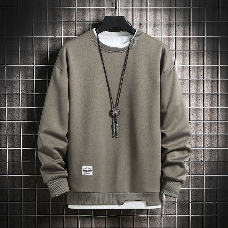 Khoác Nam Áo Nỉ Hoodie Nam Giả Hai Mảnh Nhiều Màu Cổ Tròn Thời Trang Harajuku Nam Áo Mới 2023