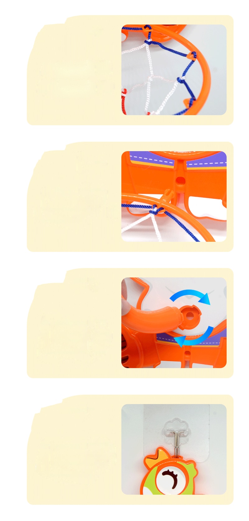 Kids Sports Toys Basketball Hoop Toys Indoor Home Basketball Board Throw Balls Games for Children 2-5 Years Old Outdoor Toys - Images 8