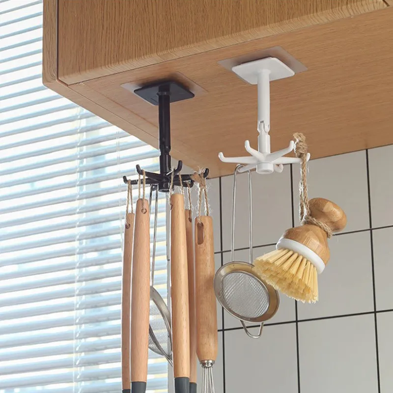 Kitchen Hook Multi-Purpose Hooks 360 Degrees Rotated Rotatable Rack For Organizer and Storage Spoon Hanger Accessories