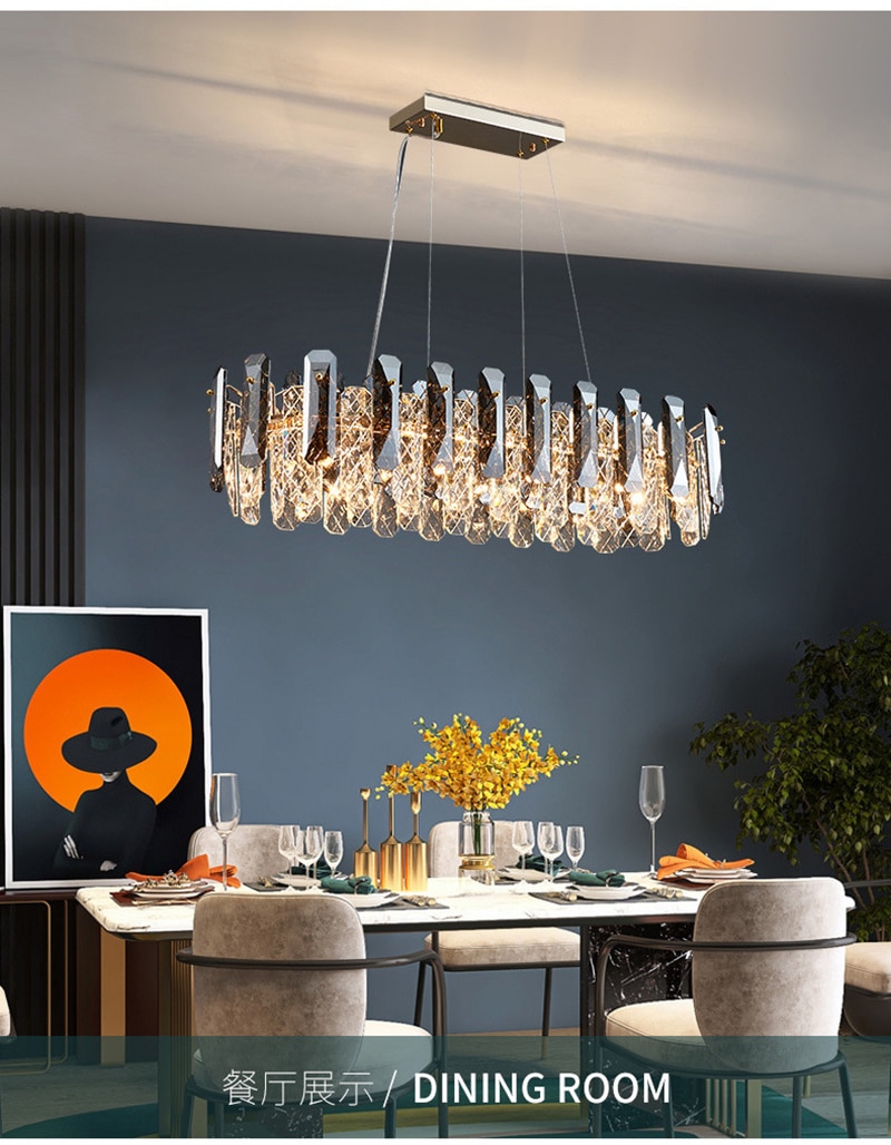 LED Luxury Crystal Chandeliers Lustre Pendant Lights Home Hanging Lighting For Living Dining Room Hotel Decoration Pendant Lamp - Images 6