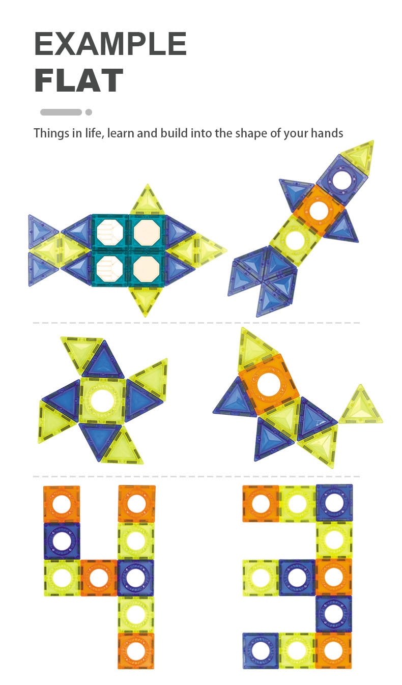 LED Magnetic Blocks Track Building Brick Bead Ball Children Toys Construction Competition Running Pipeline Building Blocks - Images 8