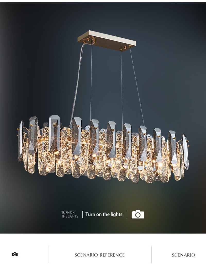 LED 럭셔리 크리스탈 샹들리에 Lustre 펜 던 트 조명 거실 다이닝 룸에 대 한 홈 매달려 조명 호텔 장식 펜 던 트 램프 - imaget 13