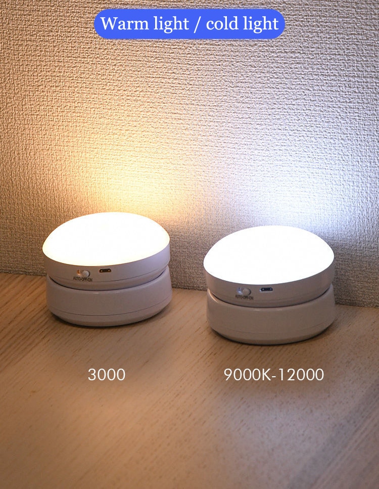 Led 야간 조명 USB 충전 모션 센서 라운드 에너지 절약형 Led 램프 복도 홈 욕실을위한 침실 소리/조명 제어 - imaget 9