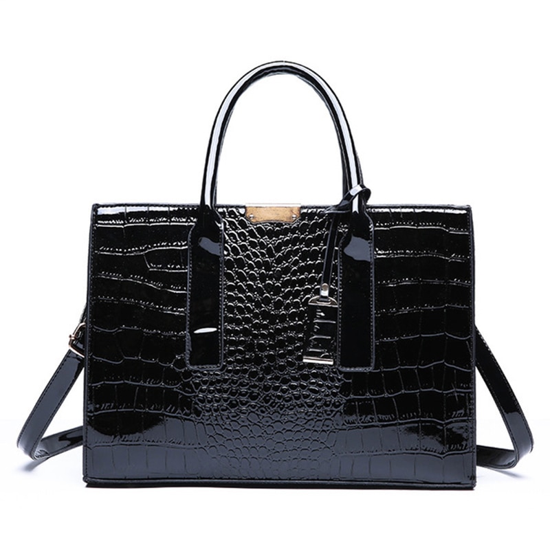Luxury Handbags Alligator Designer PU Patent Leather Crossbody Bag For Women Tote Retro Ladies Messegner Shoulder Bag Bolsa - Images 5